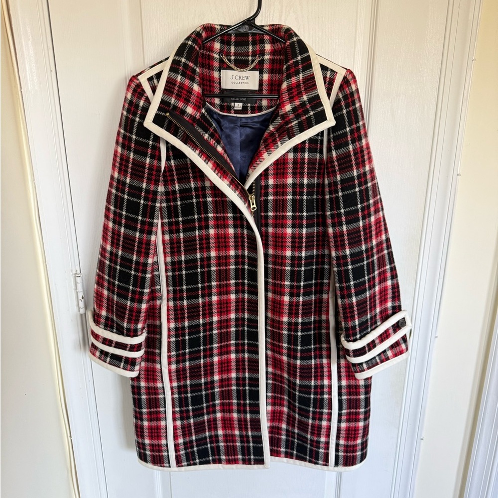 J. Crew Collection Car Coat In Winter Plaid Italian Stadium-Cloth Wool - Picture 4 of 11